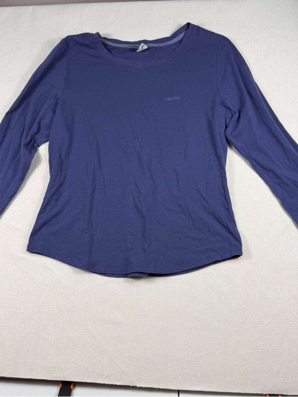 Calvin Klein Sleepwear Top Women’s Large Navy Blue Long Sleeve Scoop Neck